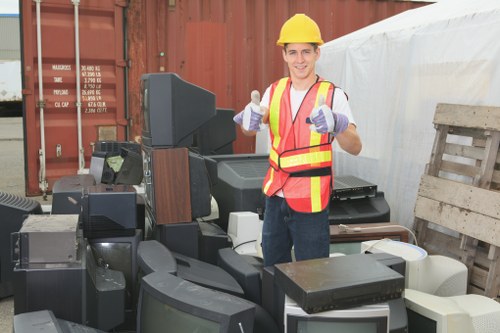 Construction site with builders waste ready for clearance